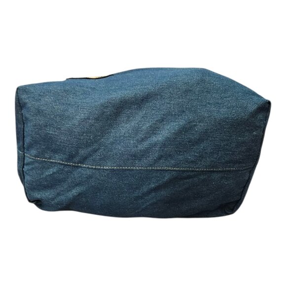 Disney Vintage 90's Expandable Duffle Cotton Denim Leather Weekend Bag & Hat - Picture 10 of 15